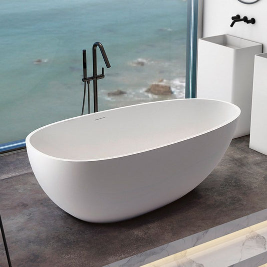 Modern Stone Bathtub Freestand Soaking Bathtub with Drain Bath Tub Clearhalo 'Bathroom Remodel & Bathroom Fixtures' 'Bathtubs' 'Home Improvement' 'home_improvement' 'home_improvement_bathtubs' 'Showers & Bathtubs' 1200x1200_e9e0ae31-578f-4e0a-b569-4d6771fe9a0b