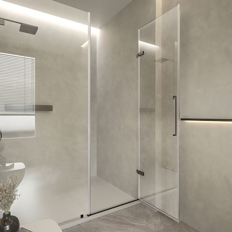Frameless Hinged Shower Bath Door Transparent Glass Shower Screen Clearhalo 'Bathroom Remodel & Bathroom Fixtures' 'Home Improvement' 'home_improvement' 'home_improvement_shower_tub_doors' 'Shower and Tub Doors' 'shower_tub_doors' 'Showers & Bathtubs' 1200x1200_e9f3a2c6-9f41-4245-96e6-2c982add0a99