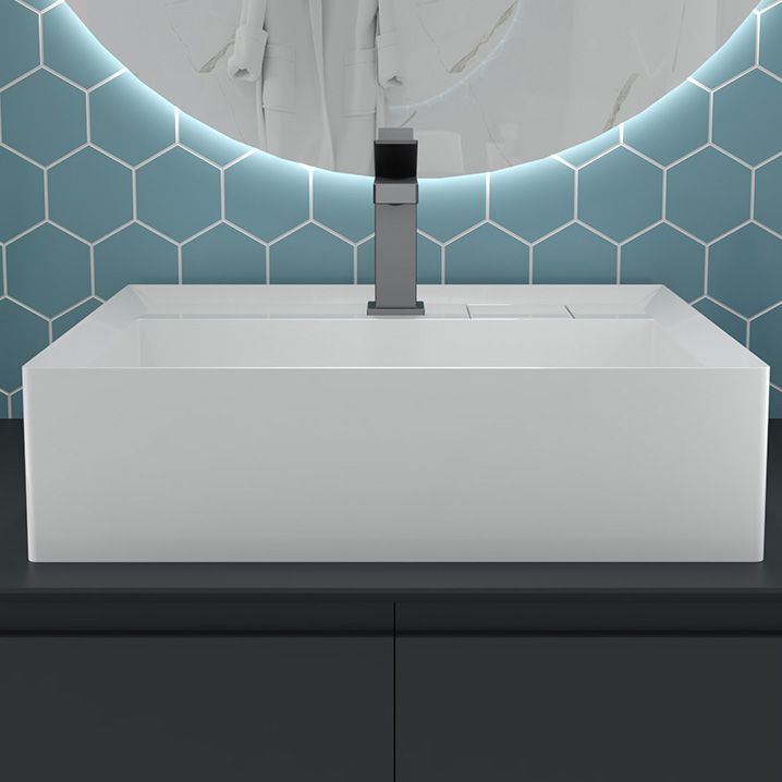 Modern Bathroom Sink Pop-Up Drain Porcelain Solid Color Rectangular Vessel Clearhalo 'Bathroom Remodel & Bathroom Fixtures' 'Bathroom Sinks & Faucet Components' 'Bathroom Sinks' 'bathroom_sink' 'Home Improvement' 'home_improvement' 'home_improvement_bathroom_sink' 1200x1200_ea00c330-3af3-4a50-9fd6-4cd95ffd96f6