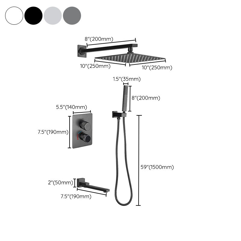 Modern Shower System Dual Shower Head Slide Bar Thermostatic Wall Mounted Shower Set Clearhalo 'Bathroom Remodel & Bathroom Fixtures' 'Home Improvement' 'home_improvement' 'home_improvement_shower_faucets' 'Shower Faucets & Systems' 'shower_faucets' 'Showers & Bathtubs Plumbing' 'Showers & Bathtubs' 1200x1200_ea09ef51-4d79-43d1-9984-478d26494318