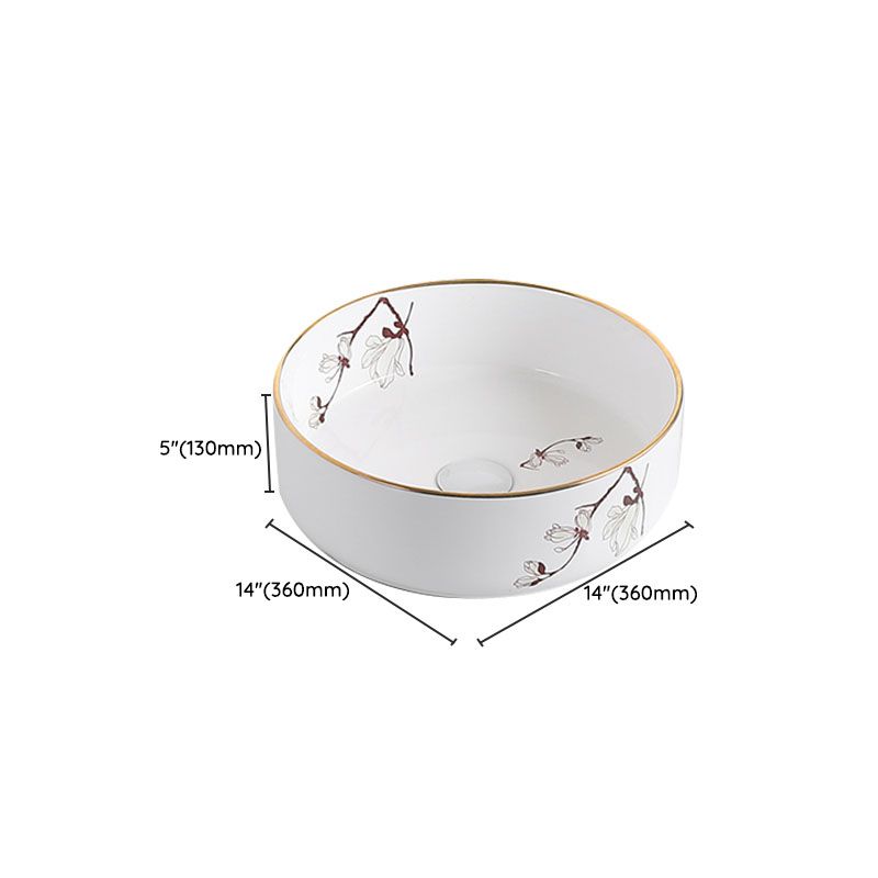 Traditional Vessel Sink Round Porcelain with Faucet Vessel Bathroom Sink Clearhalo 'Bathroom Remodel & Bathroom Fixtures' 'Bathroom Sinks & Faucet Components' 'Bathroom Sinks' 'bathroom_sink' 'Home Improvement' 'home_improvement' 'home_improvement_bathroom_sink' 1200x1200_ea0fa058-6901-41d6-ab76-7eca16a12006