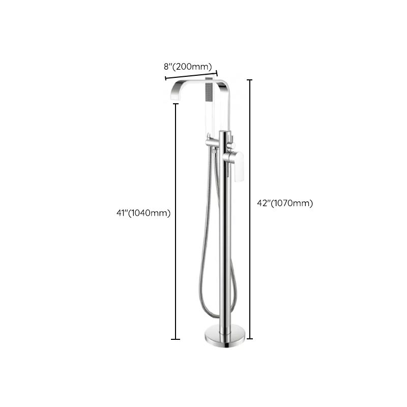 Traditional Floor Mounted Swivel Freestanding Tub Filler Metal Freestanding Faucet Clearhalo 'Bathroom Remodel & Bathroom Fixtures' 'Bathtub Faucets' 'bathtub_faucets' 'Home Improvement' 'home_improvement' 'home_improvement_bathtub_faucets' 1200x1200_ea190d97-2ff6-4173-afbb-c5d2e4ae8193