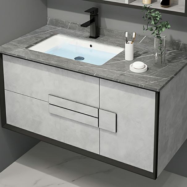 Modern Wall Mount Stone Bathroom Vanity Set with Doors Mirror Clearhalo 'Bathroom Remodel & Bathroom Fixtures' 'Bathroom Vanities' 'bathroom_vanities' 'Home Improvement' 'home_improvement' 'home_improvement_bathroom_vanities' 1200x1200_ea7dd7ad-6b11-4dd1-878c-e2f75fa317dd