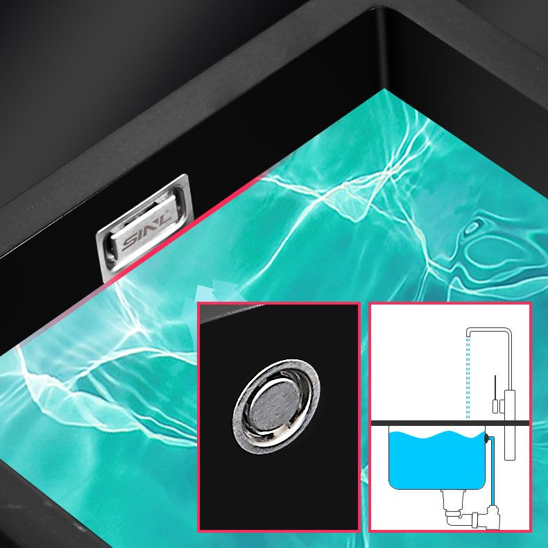 Modern Single Bowl Kitchen Sink Quartz Kitchen Sink with Basket Strainer Clearhalo 'Home Improvement' 'home_improvement' 'home_improvement_kitchen_sinks' 'Kitchen Remodel & Kitchen Fixtures' 'Kitchen Sinks & Faucet Components' 'Kitchen Sinks' 'kitchen_sinks' 1200x1200_ea8b9300-e8d7-4484-952b-66a0b7c11d93