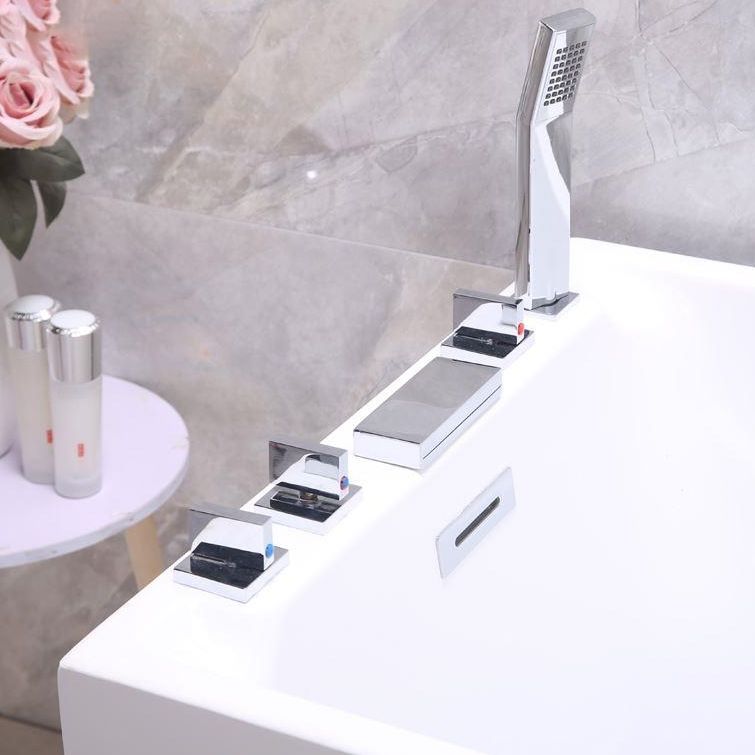 White Modern Bathtub Freestanding Acrylic Soaking Rectangular Bath Clearhalo 'Bathroom Remodel & Bathroom Fixtures' 'Bathtubs' 'Home Improvement' 'home_improvement' 'home_improvement_bathtubs' 'Showers & Bathtubs' 1200x1200_ea9152d0-f4c8-4208-898a-bf67ae8d8f65