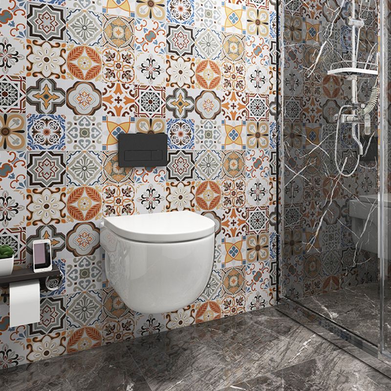 Morocco Square Tile Flower Pattern Singular Tile for Bathroom Clearhalo 'Floor Tiles & Wall Tiles' 'floor_tiles_wall_tiles' 'Flooring 'Home Improvement' 'home_improvement' 'home_improvement_floor_tiles_wall_tiles' Walls and Ceiling' 1200x1200_ea9749dd-43ed-4072-a6ed-73103275478c