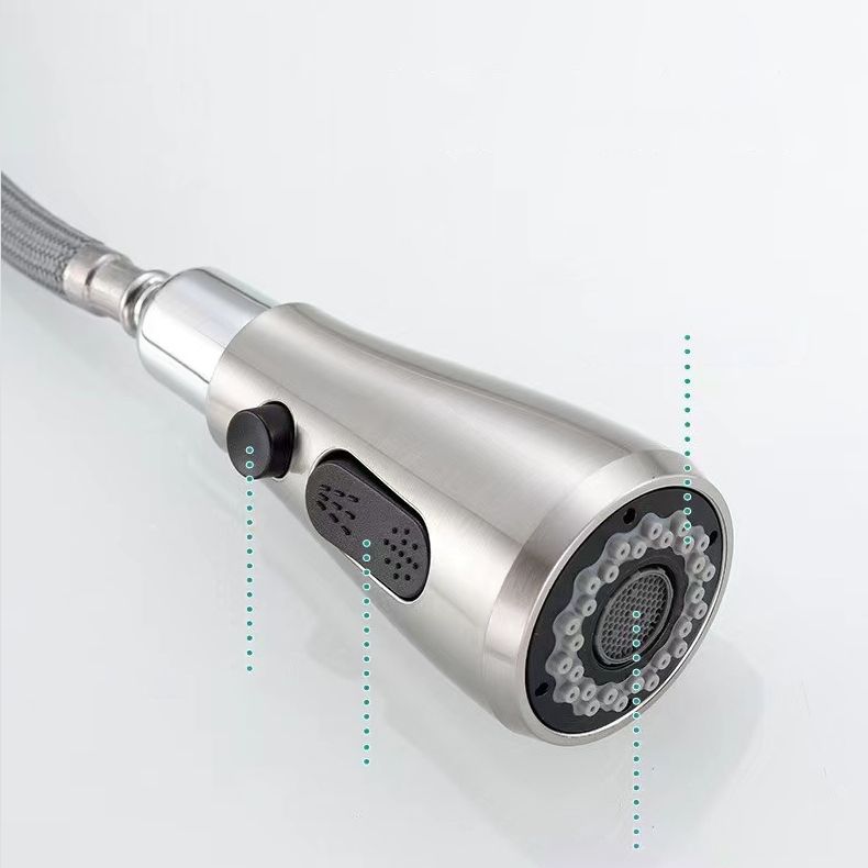 Pulldown Sprayer Bar Prep Kitchen Faucet Contemporary Bridge Faucet Clearhalo 'Home Improvement' 'home_improvement' 'home_improvement_kitchen_faucets' 'Kitchen Faucets' 'Kitchen Remodel & Kitchen Fixtures' 'Kitchen Sinks & Faucet Components' 'kitchen_faucets' 1200x1200_eaa88fe7-e89d-4e1c-8d15-def09990a845