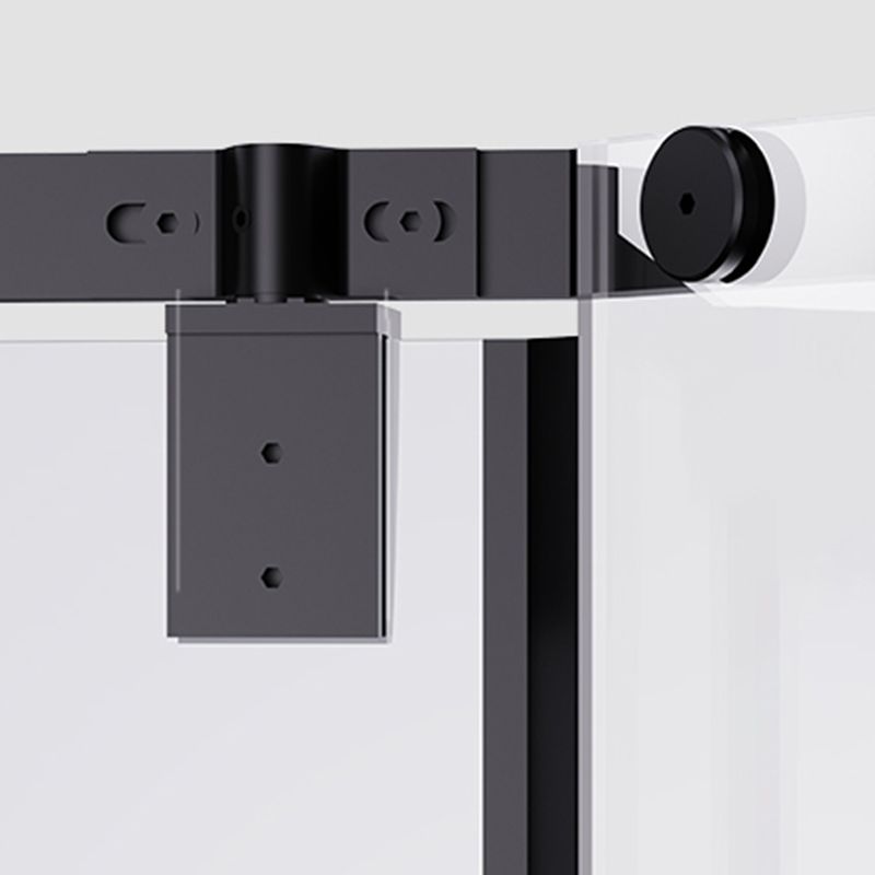 Neo-Angle Tempered Glass Shower Enclosure Black Framed Shower Kit Clearhalo 'Bathroom Remodel & Bathroom Fixtures' 'Home Improvement' 'home_improvement' 'home_improvement_shower_stalls_enclosures' 'Shower Stalls & Enclosures' 'shower_stalls_enclosures' 'Showers & Bathtubs' 1200x1200_eaabccc4-7330-4b37-ada4-8402819adef9