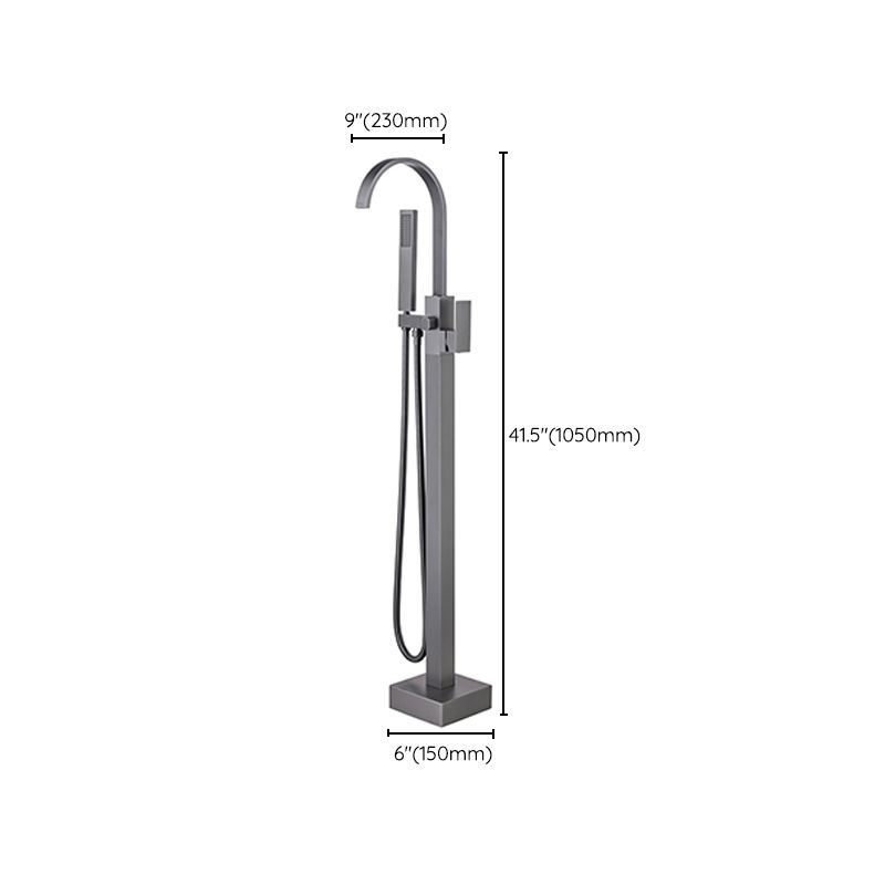 Modern Floor Mounted Metal Freestanding Tub Filler One Handle Freestanding Bathtub Faucet Clearhalo 'Bathroom Remodel & Bathroom Fixtures' 'Bathtub Faucets' 'bathtub_faucets' 'Home Improvement' 'home_improvement' 'home_improvement_bathtub_faucets' 1200x1200_eabf9633-4ccc-4208-b8b2-d65a17bdbcb7