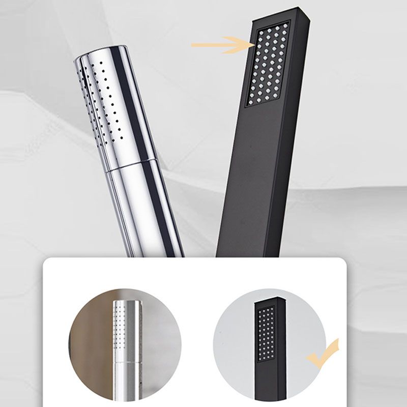 Modern Free Standing Faucet Rod Handle Handheld Shower Head Bathtub Faucet Clearhalo 'Bathroom Remodel & Bathroom Fixtures' 'Bathtub Faucets' 'bathtub_faucets' 'Home Improvement' 'home_improvement' 'home_improvement_bathtub_faucets' 1200x1200_eac18db4-c386-4cbb-99aa-c5d476f5d243