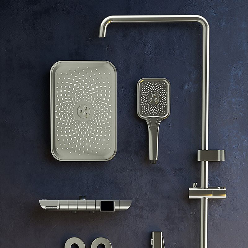 Modern Shower Trim Brass Square Handheld Shower Head Wall Mounted Shower Combo Clearhalo 'Bathroom Remodel & Bathroom Fixtures' 'Home Improvement' 'home_improvement' 'home_improvement_shower_faucets' 'Shower Faucets & Systems' 'shower_faucets' 'Showers & Bathtubs Plumbing' 'Showers & Bathtubs' 1200x1200_eacac706-0f92-4cf1-b1fe-6b4cbde523ce