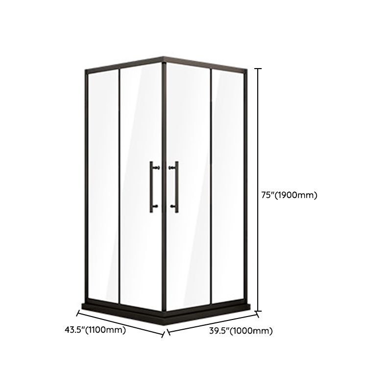 Double Sliding Stainless Steel Shower Enclosure Framed Clear Shower Stall Clearhalo 'Bathroom Remodel & Bathroom Fixtures' 'Home Improvement' 'home_improvement' 'home_improvement_shower_stalls_enclosures' 'Shower Stalls & Enclosures' 'shower_stalls_enclosures' 'Showers & Bathtubs' 1200x1200_ead28ae6-7f2c-4c1a-a3b0-582b6013dda8