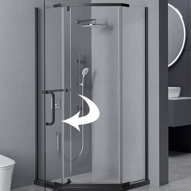 Linear Sliding Double Handles Shower Enclosure Metal Semi-Frameless Shower Enclosure Clearhalo 'Bathroom Remodel & Bathroom Fixtures' 'Home Improvement' 'home_improvement' 'home_improvement_shower_stalls_enclosures' 'Shower Stalls & Enclosures' 'shower_stalls_enclosures' 'Showers & Bathtubs' 1200x1200_eade413c-f8ea-470a-bcc0-ed53676221a9