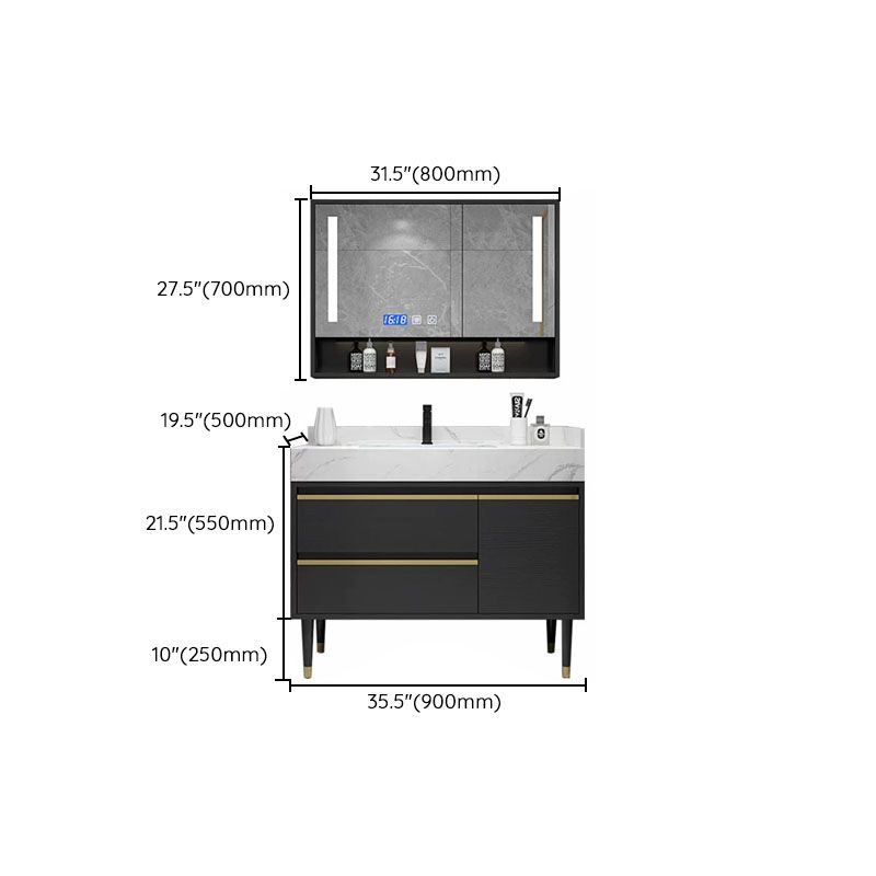 Faucet Included Freestanding Sink Vanity with Mirror Doors Drawers for Bathroom Clearhalo 'Bathroom Remodel & Bathroom Fixtures' 'Bathroom Vanities' 'bathroom_vanities' 'Home Improvement' 'home_improvement' 'home_improvement_bathroom_vanities' 1200x1200_eae0ffb5-5ecf-4587-b212-0e41c5e765a7