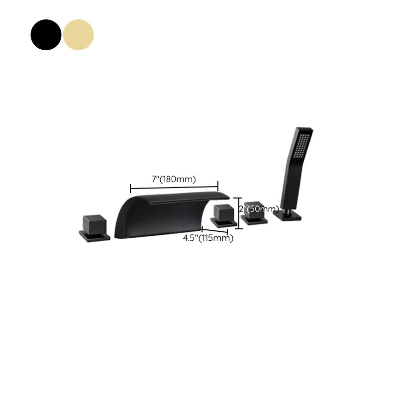 Contemporary Bath Faucet Trim Metal Deck Mounted Bathroom Faucet Clearhalo 'Bathroom Remodel & Bathroom Fixtures' 'Bathtub Faucets' 'bathtub_faucets' 'Home Improvement' 'home_improvement' 'home_improvement_bathtub_faucets' 1200x1200_eaf6cb0b-0eee-4dca-9db9-cb57e6afda81