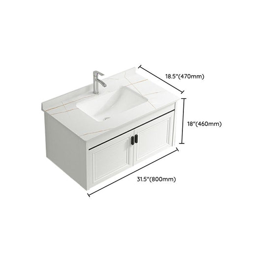White Modern Single-Sink Wall Mount Open Console with Sink Set Clearhalo 'Bathroom Remodel & Bathroom Fixtures' 'Bathroom Vanities' 'bathroom_vanities' 'Home Improvement' 'home_improvement' 'home_improvement_bathroom_vanities' 1200x1200_eaf90f3d-7bf7-4c0c-aef1-12890c587640