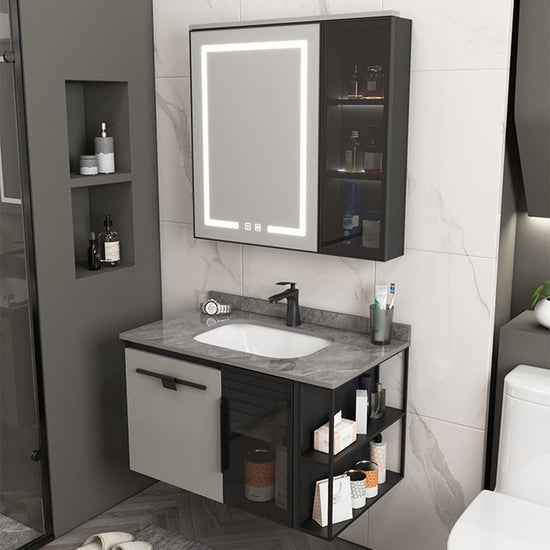 Contemporary Square Sink Cabinet Mirror Cabinet Bathroom Wall Mount ...