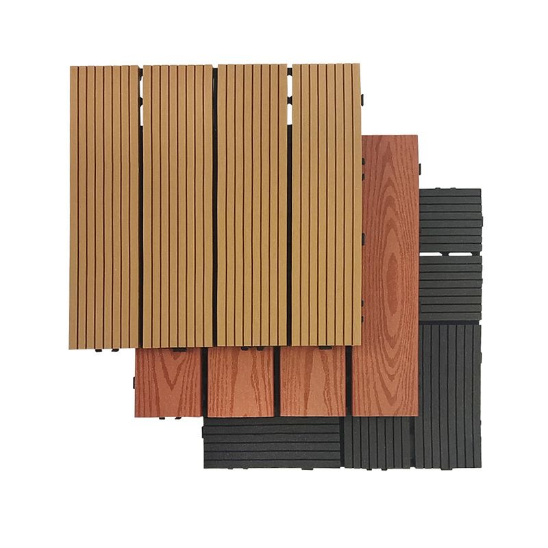 12" X 12" 4-Slat Square Deck/Patio Flooring Tiles Snapping Installation Floor Board Tiles Clearhalo 'Home Improvement' 'home_improvement' 'home_improvement_outdoor_deck_tiles_planks' 'Outdoor Deck Tiles & Planks' 'Outdoor Flooring & Tile' 'Outdoor Remodel' 'outdoor_deck_tiles_planks' 1200x1200_eb476252-b4f3-4849-a11f-33b3d7b2595a