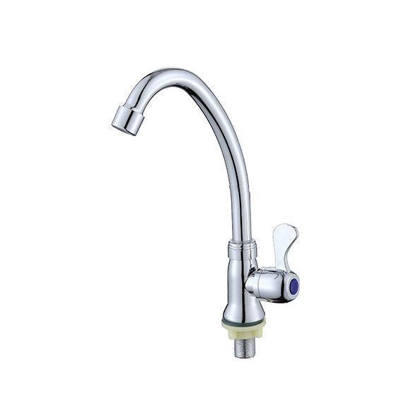 Contemporary Single Handle Bar Faucet 1-Hold Water Faucet in Chrome Clearhalo 'Home Improvement' 'home_improvement' 'home_improvement_kitchen_faucets' 'Kitchen Faucets' 'Kitchen Remodel & Kitchen Fixtures' 'Kitchen Sinks & Faucet Components' 'kitchen_faucets' 1200x1200_eb61b723-4914-469d-95bf-50f4a556f535