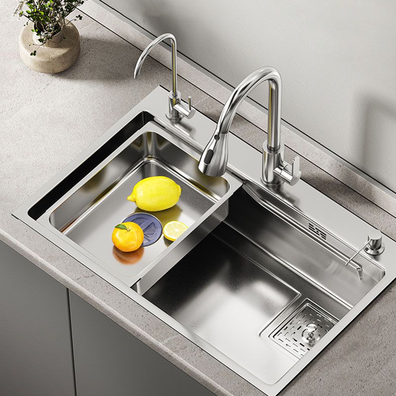 Modern Kitchen Sink Stainless Rectangular Kitchen Sink with Faucet Clearhalo 'Home Improvement' 'home_improvement' 'home_improvement_kitchen_sinks' 'Kitchen Remodel & Kitchen Fixtures' 'Kitchen Sinks & Faucet Components' 'Kitchen Sinks' 'kitchen_sinks' 1200x1200_eb68087e-5182-4c15-b749-f0c387daba25