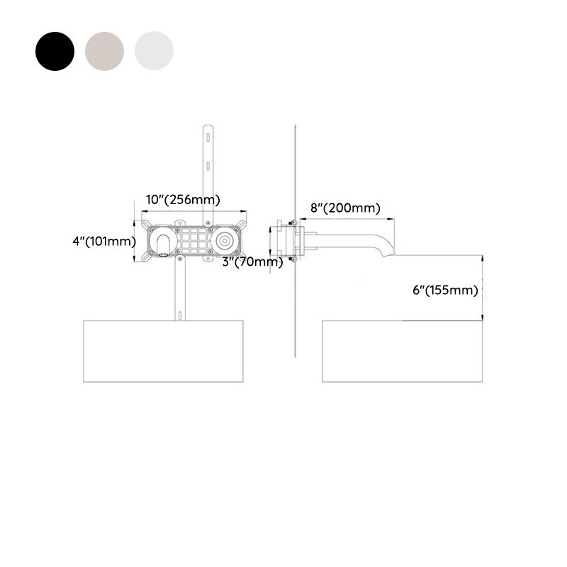 Metal Wall Mounted Bathroom Faucet Modern Widespread Sink Faucet Clearhalo 'Bathroom Remodel & Bathroom Fixtures' 'Bathroom Sink Faucets' 'Bathroom Sinks & Faucet Components' 'bathroom_sink_faucets' 'Home Improvement' 'home_improvement' 'home_improvement_bathroom_sink_faucets' 1200x1200_eb712d61-c66c-4eeb-85ff-d3ab3f3cd3db
