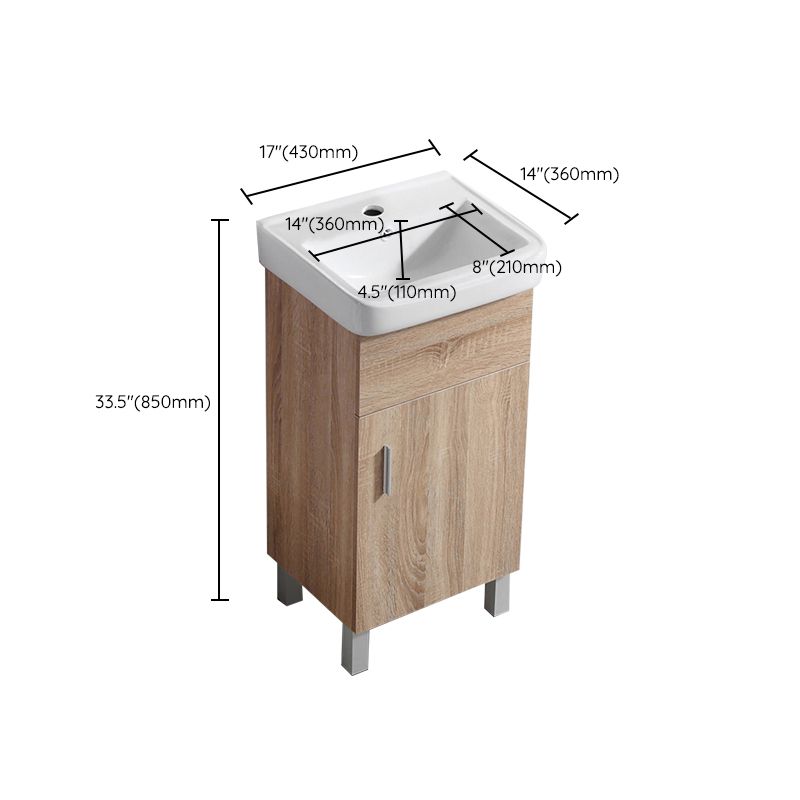 Mirror Vanity Wood Freestanding Rectangle 2 Doors Bathroom Vanity with Single Sink Clearhalo 'Bathroom Remodel & Bathroom Fixtures' 'Bathroom Vanities' 'bathroom_vanities' 'Home Improvement' 'home_improvement' 'home_improvement_bathroom_vanities' 1200x1200_eb8fd56c-c6c9-45c3-b436-424ba7c639be