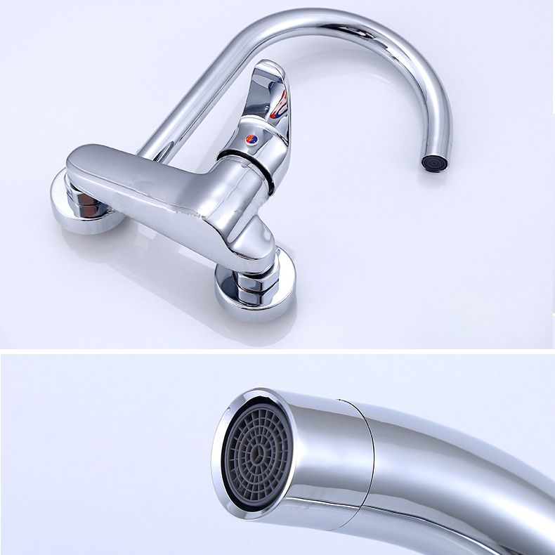 Modern Bridge Kitchen Faucet Brass Lever Handles Swivel Spout Wall Mounted Bar Faucet Clearhalo 'Home Improvement' 'home_improvement' 'home_improvement_kitchen_faucets' 'Kitchen Faucets' 'Kitchen Remodel & Kitchen Fixtures' 'Kitchen Sinks & Faucet Components' 'kitchen_faucets' 1200x1200_ebc74f0b-ec6b-464e-bc92-52b22a7ac622