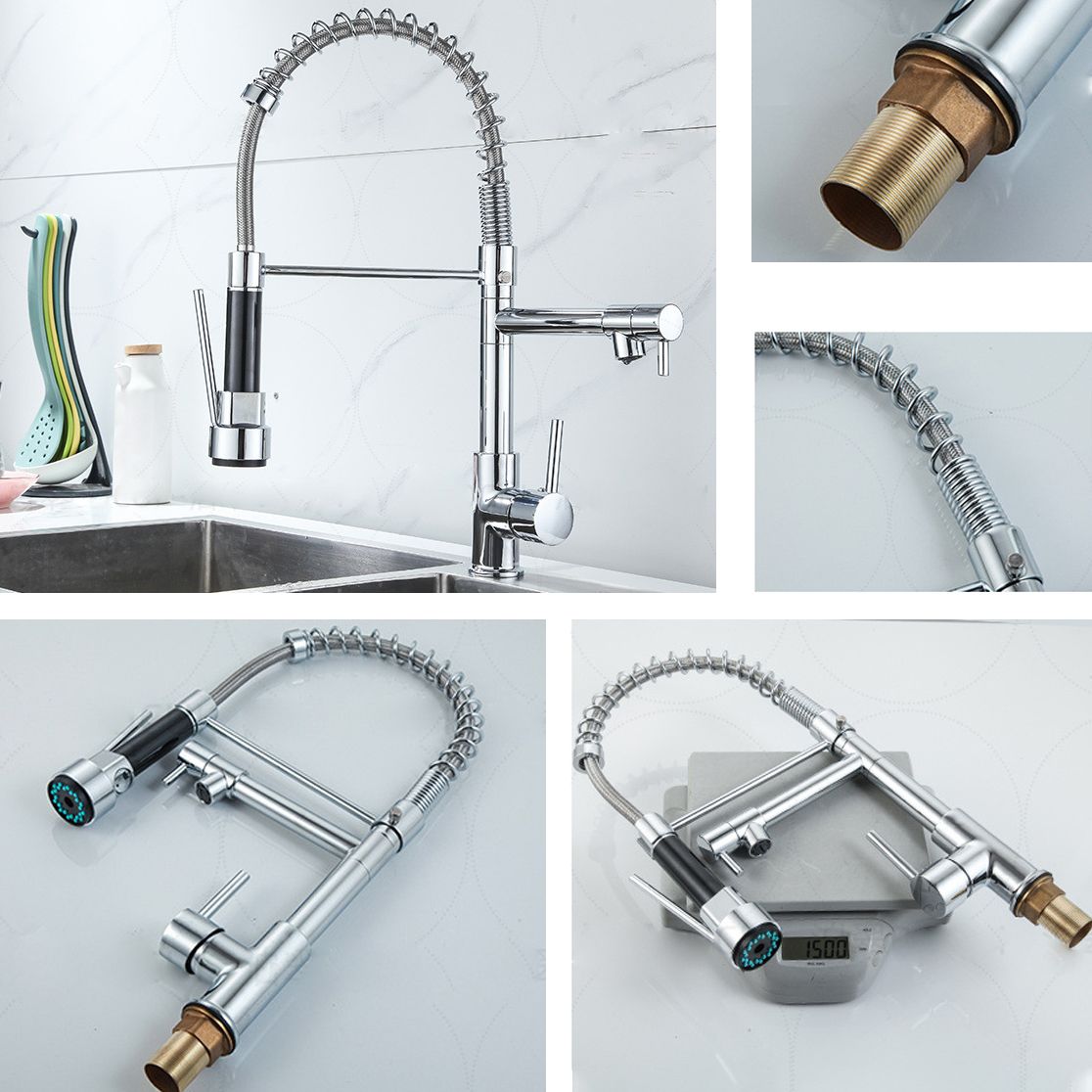 Modern Farmhouse Faucet Spout Double Levers Kitchen Faucet High Arch Filler with Sprayer Clearhalo 'Home Improvement' 'home_improvement' 'home_improvement_kitchen_faucets' 'Kitchen Faucets' 'Kitchen Remodel & Kitchen Fixtures' 'Kitchen Sinks & Faucet Components' 'kitchen_faucets' 1200x1200_ebd44f8e-b332-4516-a83a-806d8feedd4b