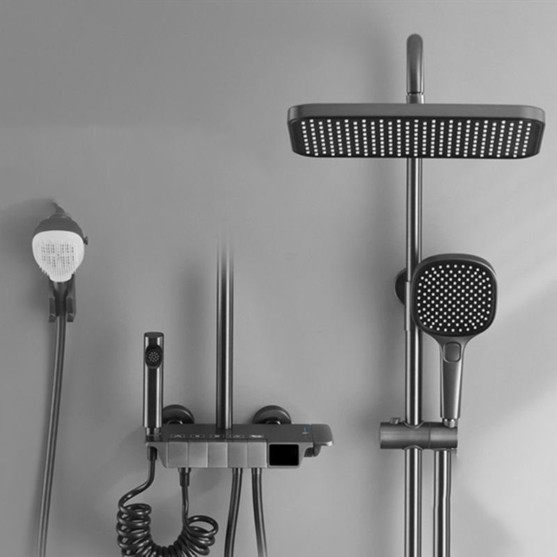 Contemporary Shower System Dual Shower Head Slide Bar Thermostatic Wall Mounted Shower Set Clearhalo 'Bathroom Remodel & Bathroom Fixtures' 'Home Improvement' 'home_improvement' 'home_improvement_shower_faucets' 'Shower Faucets & Systems' 'shower_faucets' 'Showers & Bathtubs Plumbing' 'Showers & Bathtubs' 1200x1200_ebde19e9-d389-4c20-90d8-9d2a0df2836b