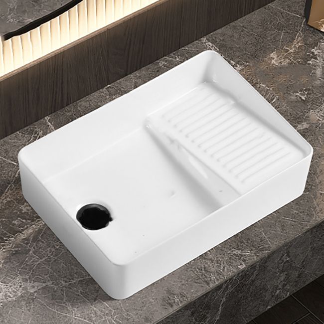 Modern Bathroom Sink Pop-Up Drain Porcelain Solid Color Rectangular Vessel Bathroom Sink Clearhalo 'Bathroom Remodel & Bathroom Fixtures' 'Bathroom Sinks & Faucet Components' 'Bathroom Sinks' 'bathroom_sink' 'Home Improvement' 'home_improvement' 'home_improvement_bathroom_sink' 1200x1200_ebef24af-3a07-4db5-9708-1667f09a5f69