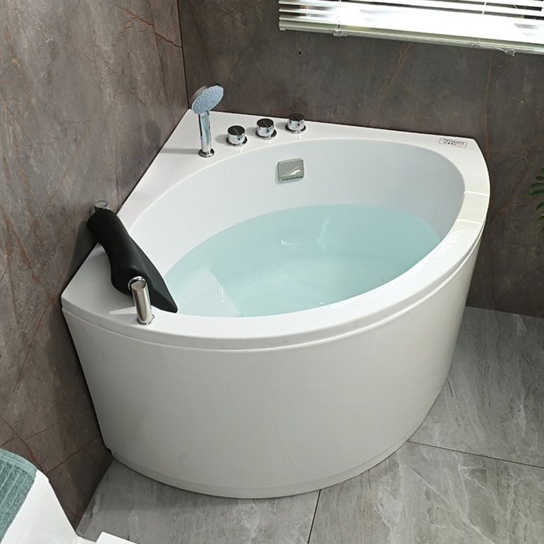 Modern Corner White Bath Acrylic Soaking Center-Back Bathtub Clearhalo 'Bathroom Remodel & Bathroom Fixtures' 'Bathtubs' 'Home Improvement' 'home_improvement' 'home_improvement_bathtubs' 'Showers & Bathtubs' 1200x1200_ebf66f45-d4e7-4d9b-8801-b90339380ac8