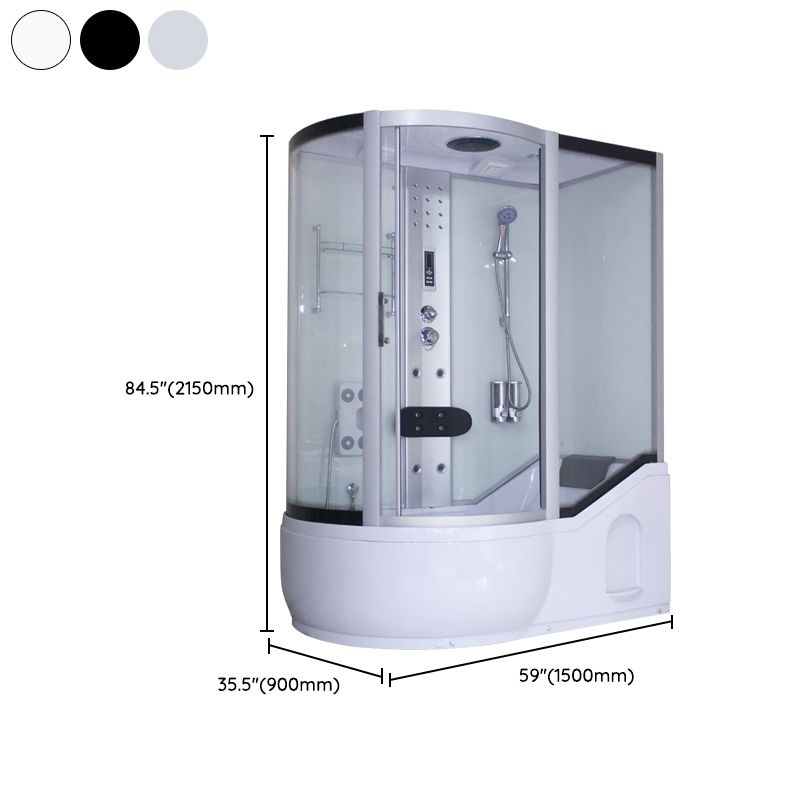 Round Tempered Glass Shower Enclosure with Base Kit Framed Tub & Shower Kit Clearhalo 'Bathroom Remodel & Bathroom Fixtures' 'Home Improvement' 'home_improvement' 'home_improvement_shower_stalls_enclosures' 'Shower Stalls & Enclosures' 'shower_stalls_enclosures' 'Showers & Bathtubs' 1200x1200_ebf80074-6f6f-48b6-8da3-d6cce0a136db