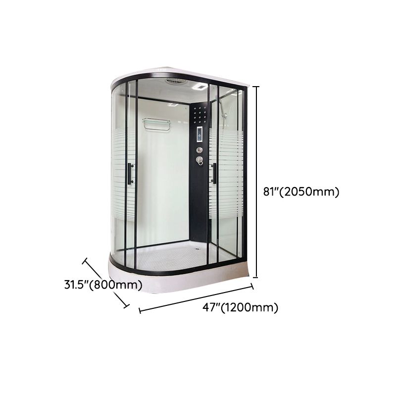 Modern Black Shower Stall Shower System Clear Glass Sliding Door Shower Enclosure Clearhalo 'Bathroom Remodel & Bathroom Fixtures' 'Home Improvement' 'home_improvement' 'home_improvement_shower_stalls_enclosures' 'Shower Stalls & Enclosures' 'shower_stalls_enclosures' 'Showers & Bathtubs' 1200x1200_ec0455a0-eded-44b2-b98a-50714f5e3ae2