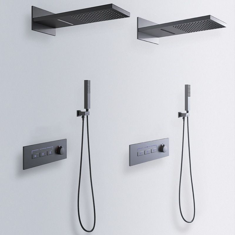 Modern Shower Set Adjustable Shower Head Wall Mounted Shower System Clearhalo 'Bathroom Remodel & Bathroom Fixtures' 'Home Improvement' 'home_improvement' 'home_improvement_shower_faucets' 'Shower Faucets & Systems' 'shower_faucets' 'Showers & Bathtubs Plumbing' 'Showers & Bathtubs' 1200x1200_ec05052f-d573-4433-9913-731fb9e89362