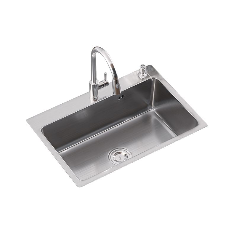 Modern Single Bowl Kitchen Sink Stainless Steel Kitchen Sink with Rectangle Shape Clearhalo 'Home Improvement' 'home_improvement' 'home_improvement_kitchen_sinks' 'Kitchen Remodel & Kitchen Fixtures' 'Kitchen Sinks & Faucet Components' 'Kitchen Sinks' 'kitchen_sinks' 1200x1200_ec0bd522-7202-488d-88f7-cc7dcbccf256