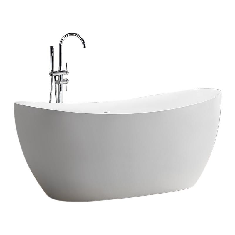 Modern Acrylic Bathtub Home and Hotel Freestanding Bath Tub in White Clearhalo 'Bathroom Remodel & Bathroom Fixtures' 'Bathtubs' 'Home Improvement' 'home_improvement' 'home_improvement_bathtubs' 'Showers & Bathtubs' 1200x1200_ec27ae99-2b1f-48fe-86ac-4bb0ef8c0421
