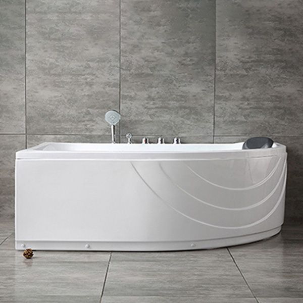 Modern White Corner Bath Acrylic Center-Back Soaking Bathtub Clearhalo 'Bathroom Remodel & Bathroom Fixtures' 'Bathtubs' 'Home Improvement' 'home_improvement' 'home_improvement_bathtubs' 'Showers & Bathtubs' 1200x1200_ec2e22a5-92a6-4c6a-8f5b-8c885e1ae7d5