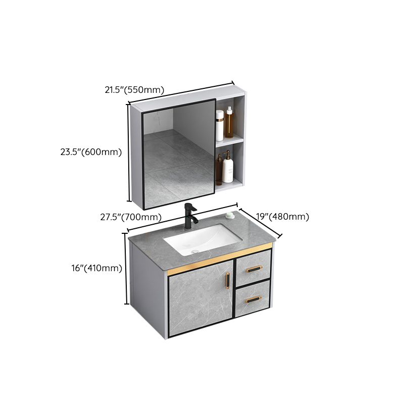 Modern Gray Stone Vanity Set Single-Sink Wall Mount Rectangular Vanity Set Clearhalo 'Bathroom Remodel & Bathroom Fixtures' 'Bathroom Vanities' 'bathroom_vanities' 'Home Improvement' 'home_improvement' 'home_improvement_bathroom_vanities' 1200x1200_ec45138a-4959-4856-b292-c54df0282368
