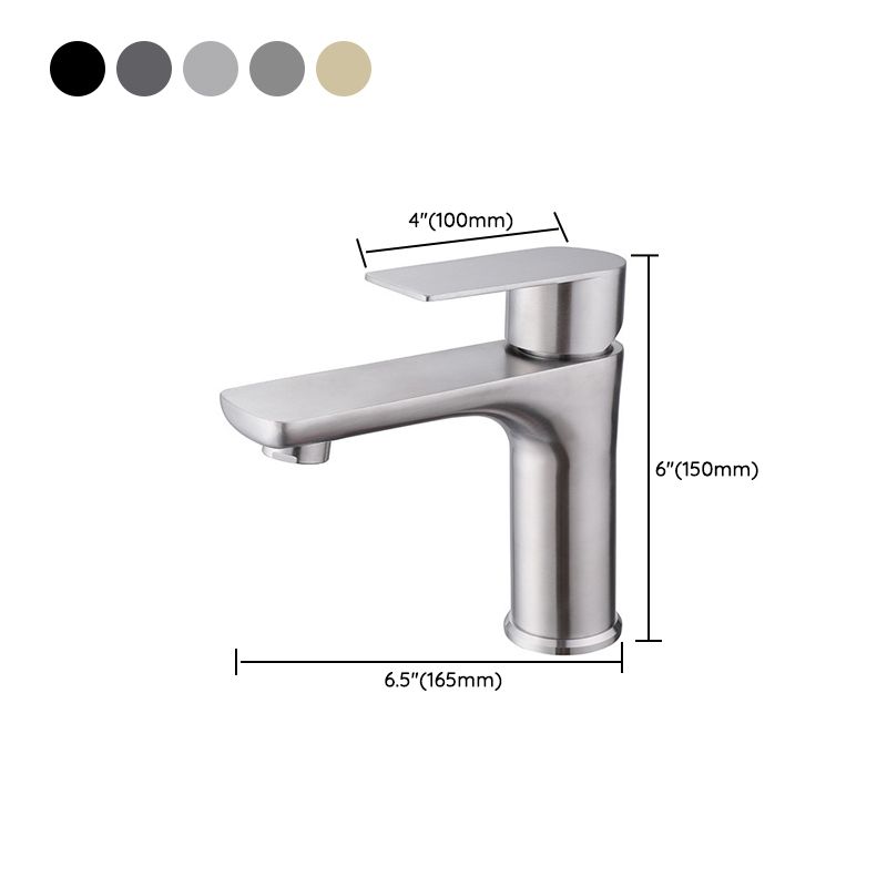 Stainless Steel Bathroom Lavatory Faucet 1 Handle Hot and Cold Basin Faucet with Hoses Clearhalo 'Bathroom Remodel & Bathroom Fixtures' 'Bathroom Sink Faucets' 'Bathroom Sinks & Faucet Components' 'bathroom_sink_faucets' 'Home Improvement' 'home_improvement' 'home_improvement_bathroom_sink_faucets' 1200x1200_ec4c9cb1-b9f4-4c66-81d0-45098e777411