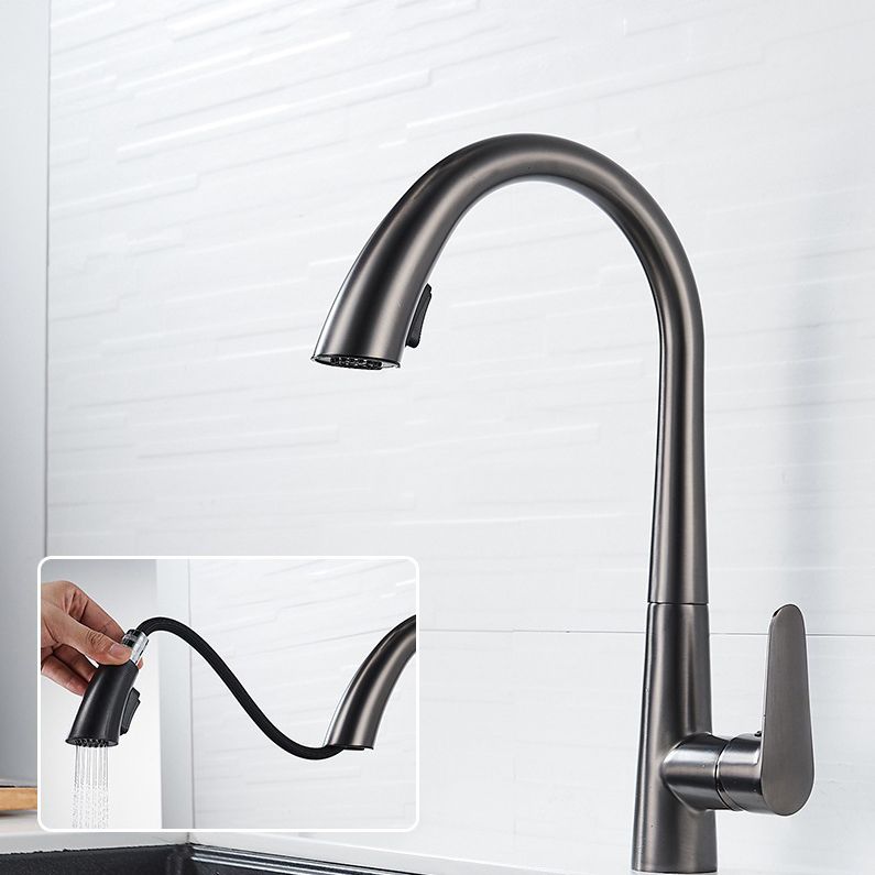 Contemporary Kitchen Faucet Copper Single Handle High Arc Kitchen Faucet Clearhalo 'Home Improvement' 'home_improvement' 'home_improvement_kitchen_faucets' 'Kitchen Faucets' 'Kitchen Remodel & Kitchen Fixtures' 'Kitchen Sinks & Faucet Components' 'kitchen_faucets' 1200x1200_ec58d5c9-13a3-40bb-b4ea-4a989a3334e6