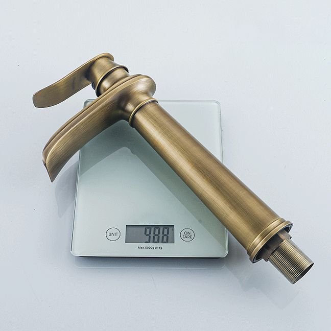 Vessel Faucet Waterfall Spout Traditional Circular Lever Handle Vanity Sink Faucet Clearhalo 'Bathroom Remodel & Bathroom Fixtures' 'Bathroom Sink Faucets' 'Bathroom Sinks & Faucet Components' 'bathroom_sink_faucets' 'Home Improvement' 'home_improvement' 'home_improvement_bathroom_sink_faucets' 1200x1200_ec6c7c0d-3f36-45dc-b584-5440f92a9d7b