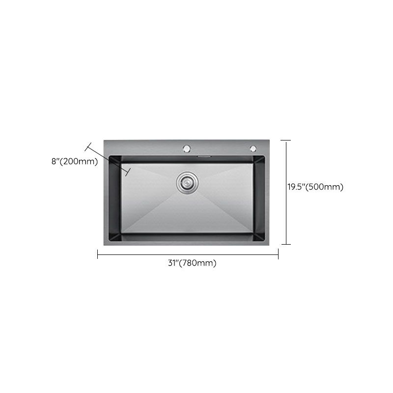 Contemporary Style Kitchen Sink Stainless Steel Kitchen Sink with Basket Strainer Clearhalo 'Home Improvement' 'home_improvement' 'home_improvement_kitchen_sinks' 'Kitchen Remodel & Kitchen Fixtures' 'Kitchen Sinks & Faucet Components' 'Kitchen Sinks' 'kitchen_sinks' 1200x1200_ec7785ed-7dfa-41f9-9401-a6265b8a9e9c