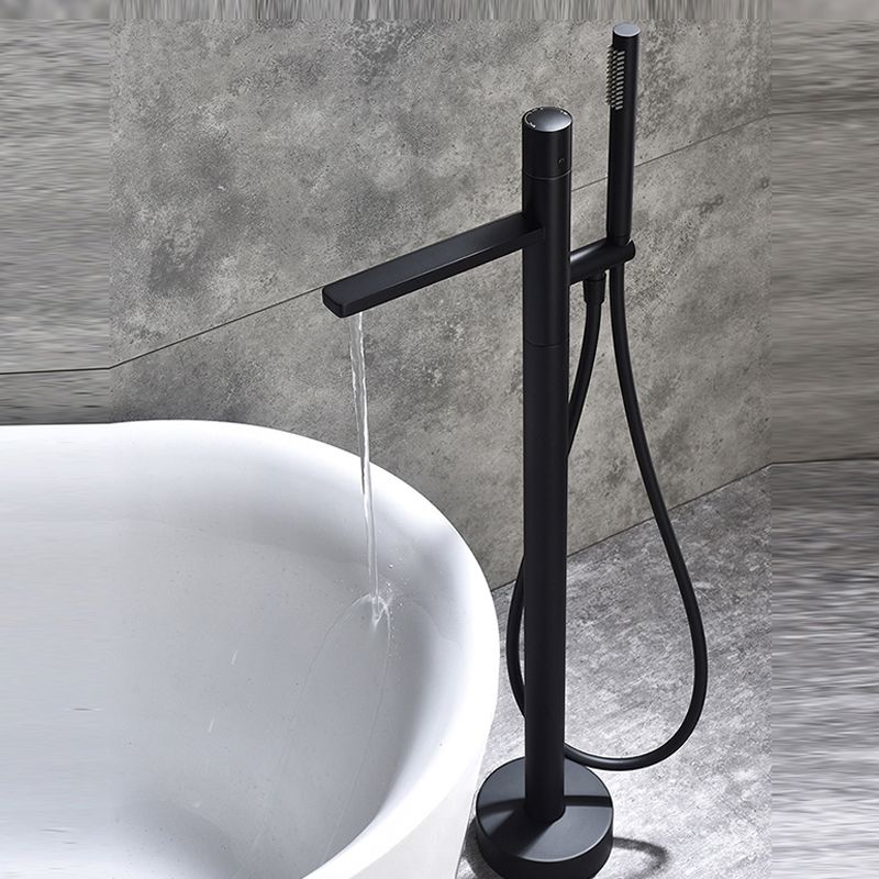 Modern Floor Standing Faucet Handheld Shower Head Bathtub Faucet Clearhalo 'Bathroom Remodel & Bathroom Fixtures' 'Bathtub Faucets' 'bathtub_faucets' 'Home Improvement' 'home_improvement' 'home_improvement_bathtub_faucets' 1200x1200_ec99f7f7-b23b-4439-9af1-4a272cd211bb