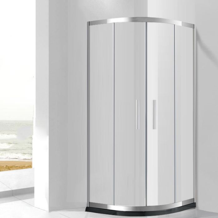 Framed Tempered Shower Bath Door Double Sliding Shower Doors Clearhalo 'Bathroom Remodel & Bathroom Fixtures' 'Home Improvement' 'home_improvement' 'home_improvement_shower_tub_doors' 'Shower and Tub Doors' 'shower_tub_doors' 'Showers & Bathtubs' 1200x1200_eca26db6-76de-4937-a395-c5882320fa32