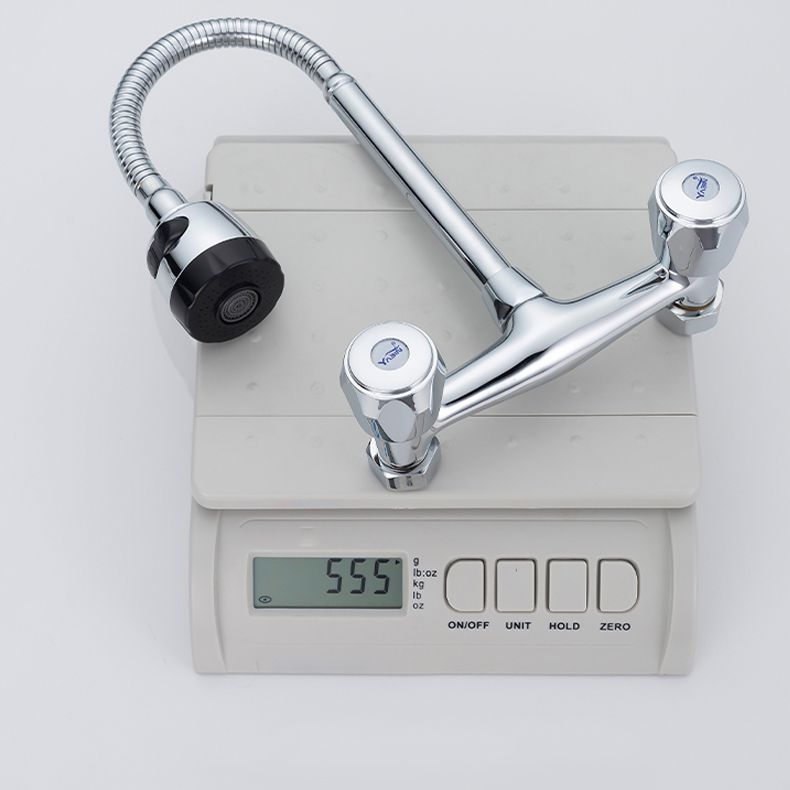 Pre-Rinse High-Arc Kitchen Faucet Double Handle Bridge Kitchen Faucet Clearhalo 'Home Improvement' 'home_improvement' 'home_improvement_kitchen_faucets' 'Kitchen Faucets' 'Kitchen Remodel & Kitchen Fixtures' 'Kitchen Sinks & Faucet Components' 'kitchen_faucets' 1200x1200_eca67ad2-687a-470f-a34e-7c32ecb2ca91