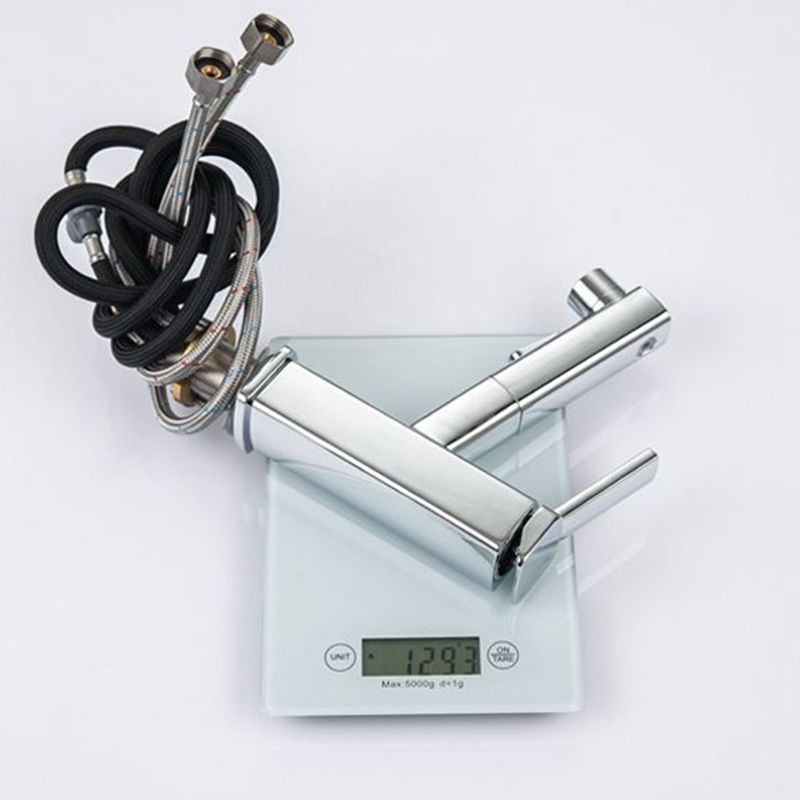 Contemporary Vessel Sink Faucet Copper Single Handle Low Arc Retractable Vessel Faucet Clearhalo 'Bathroom Remodel & Bathroom Fixtures' 'Bathroom Sink Faucets' 'Bathroom Sinks & Faucet Components' 'bathroom_sink_faucets' 'Home Improvement' 'home_improvement' 'home_improvement_bathroom_sink_faucets' 1200x1200_ecb32fc0-ad8d-4ac0-a749-f927dcbf12a1