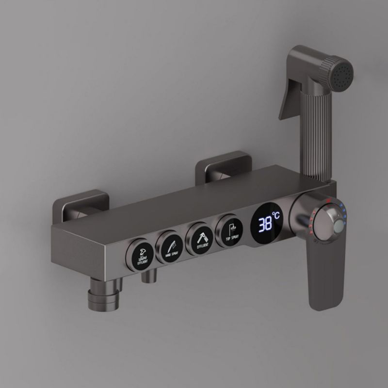 Contemporary Style Brass Shower Faucet with Shower Arm Wall Mounted Shower Combo Clearhalo 'Bathroom Remodel & Bathroom Fixtures' 'Home Improvement' 'home_improvement' 'home_improvement_shower_faucets' 'Shower Faucets & Systems' 'shower_faucets' 'Showers & Bathtubs Plumbing' 'Showers & Bathtubs' 1200x1200_eccd1d5e-39bb-4277-babb-3d99de5f73cc