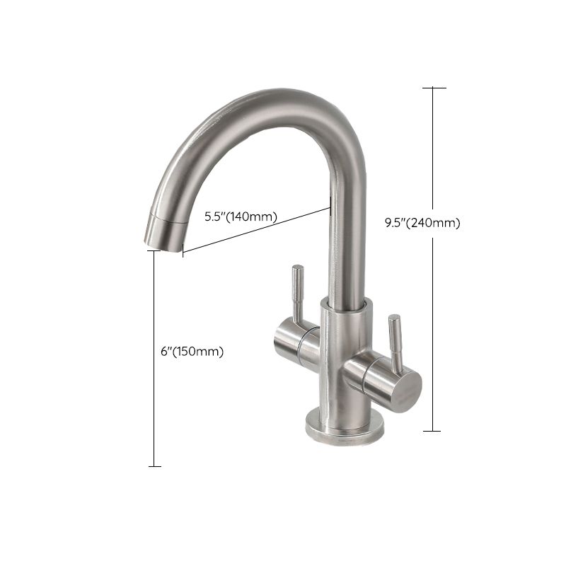 Kitchen Sink Faucet Swivel Spout Double Handle High Arch Kitchen Faucet Clearhalo 'Home Improvement' 'home_improvement' 'home_improvement_kitchen_faucets' 'Kitchen Faucets' 'Kitchen Remodel & Kitchen Fixtures' 'Kitchen Sinks & Faucet Components' 'kitchen_faucets' 1200x1200_ecdee784-d5b8-4333-8f28-3def805af322