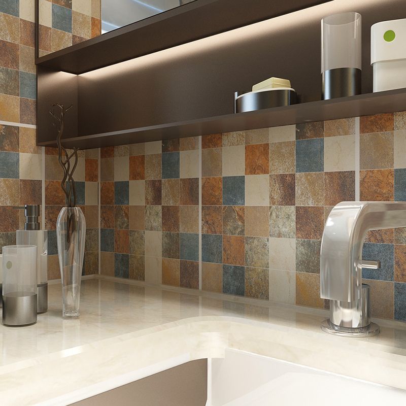 Peel & Stick Tile Square Stain Resistant Plastic Peel and Stick Tiles for Kitchen 20 Pack Clearhalo 'Flooring 'Home Improvement' 'home_improvement' 'home_improvement_peel_stick_blacksplash' 'Peel & Stick Backsplash Tile' 'peel_stick_blacksplash' 'Walls & Ceilings' Walls and Ceiling' 1200x1200_ece009d9-22d9-4a1a-b55c-7bb17e5b789a