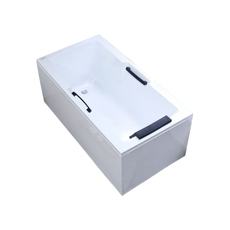 Modern White Soaking Bath Stand Alone Acrylic Rectangular Bathtub Clearhalo 'Bathroom Remodel & Bathroom Fixtures' 'Bathtubs' 'Home Improvement' 'home_improvement' 'home_improvement_bathtubs' 'Showers & Bathtubs' 1200x1200_ece0f2b1-ecd4-424e-a2f7-2efc71a0be46